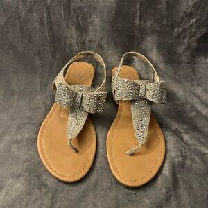 Madden Girl Silver Sparkling Bow Sandals